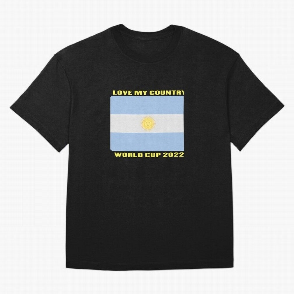 I Love My Country Argentina World Cup 2022 Oversized T-Shirt Support Iconic Players in FIFA World Cup 2026 Spirit, Made for Argentina, Messi and Cristiano Ronaldo, Retro Football Energy, Iconic Rivalries, Trophy Chase Drama and Stadium Atmosphere;