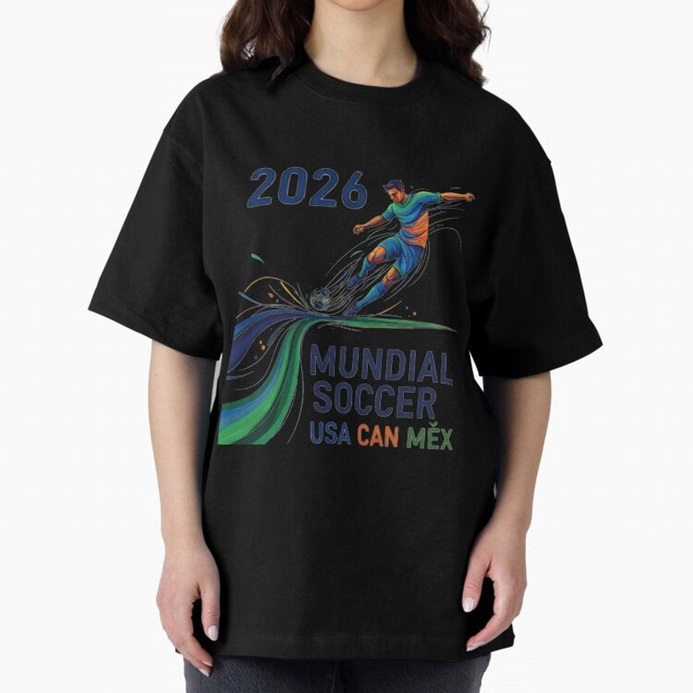 Triangular Goal Art 2026 Oversized T-Shirt Show Fan Pride Across FIFA World Cup 2026 USA Canada Mexico Celebrating Messi, Neymar and Mbappe, Argentina, France and Brazil Energy, Football Passion, Legendary Performances, Festival Vibes and Supporter