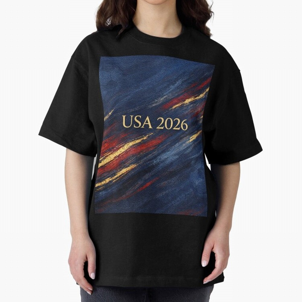 Elevated USA 2026 Soccer Oversized T-Shirt Bring World Football Passion into the FIFA World Cup 2026 Journey through Messi Highlights, France and Portugal Pride, Fan Favorite Moments, National Team Passion, Big Match Drama and Soccer History;