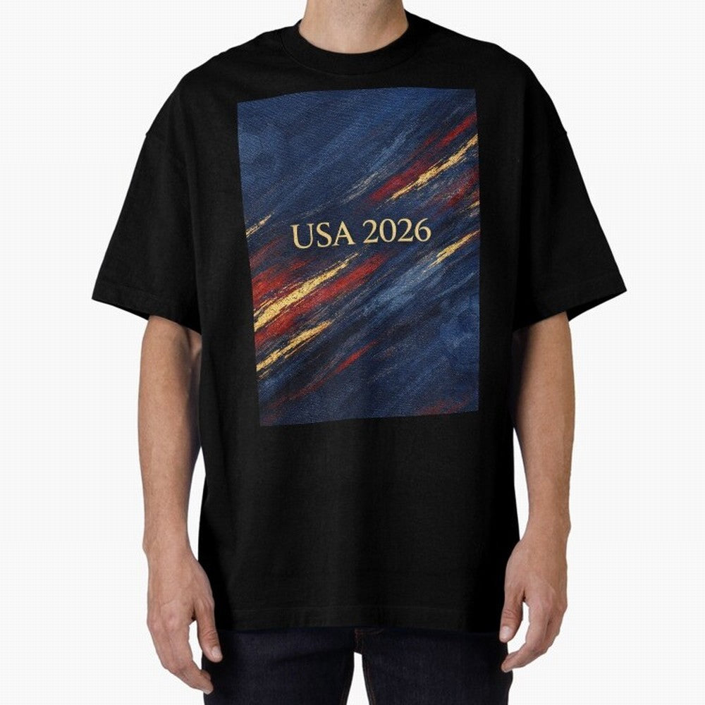 Elevated USA 2026 Soccer Oversized T-Shirt Bring World Football Passion into the FIFA World Cup 2026 Journey through Messi Highlights, France and Portugal Pride, Fan Favorite Moments, National Team Passion, Big Match Drama and Soccer History;