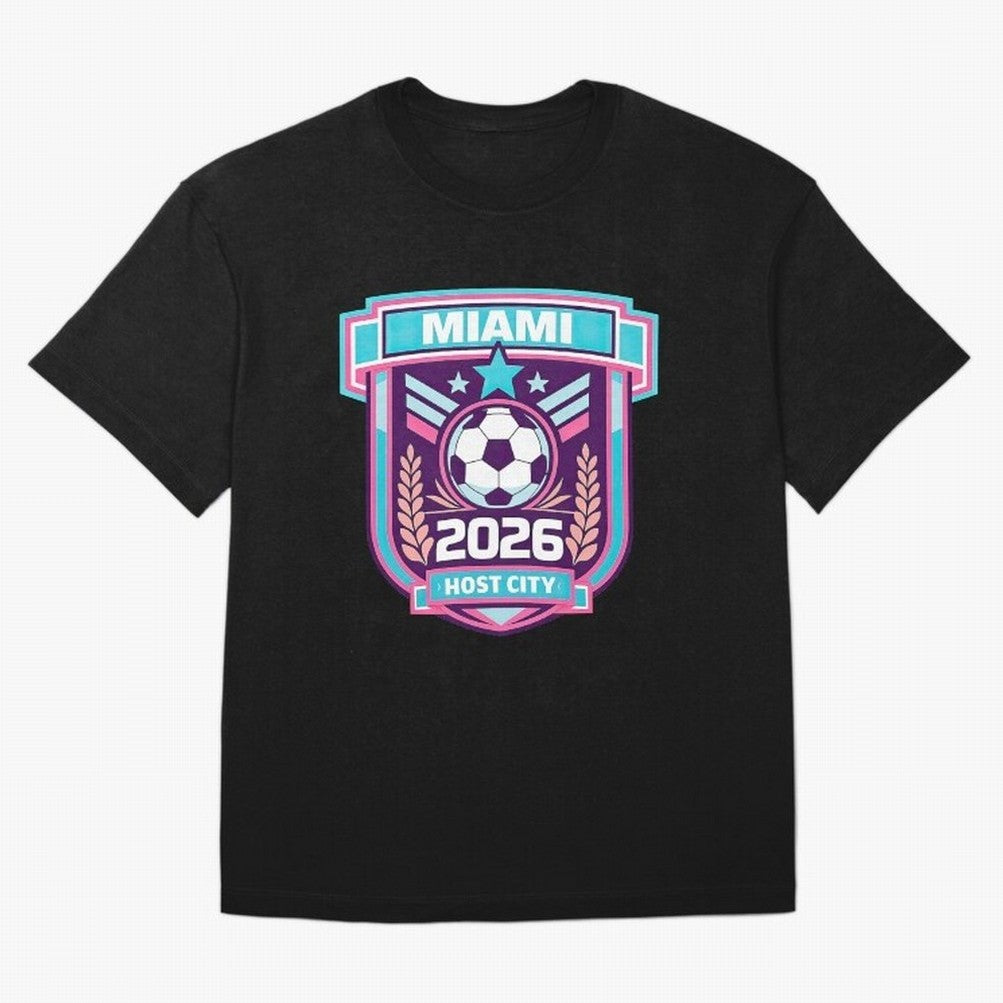 Miami 2026 Host City Emblem Welcoming the World Cup Oversized T-Shirt Show Your Tournament Heart for the FIFA World Cup 2026 Journey through Mbappe and Neymar Highlights, Netherlands Pride, Supporter Pride, Iconic Celebrations, Legendary Names and