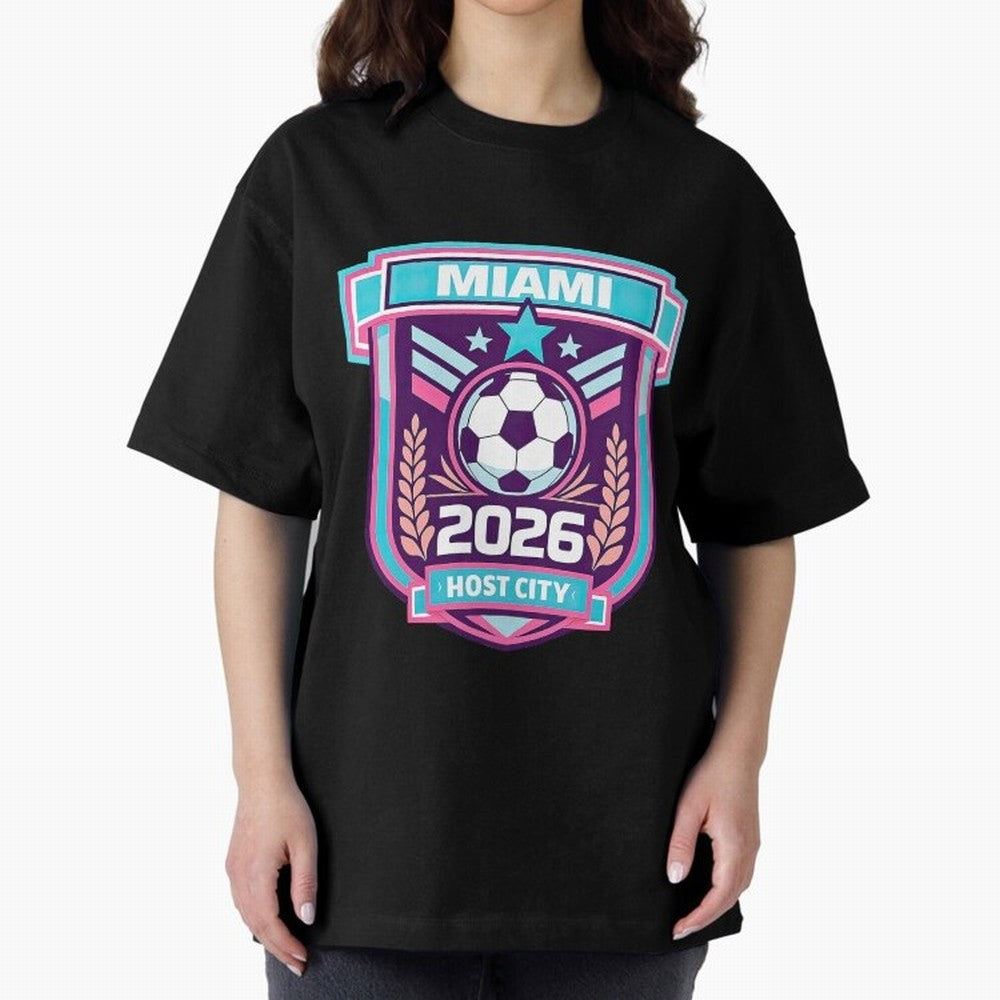 Miami 2026 Host City Emblem Welcoming the World Cup Oversized T-Shirt Show Your Tournament Heart for the FIFA World Cup 2026 Journey through Mbappe and Neymar Highlights, Netherlands Pride, Supporter Pride, Iconic Celebrations, Legendary Names and