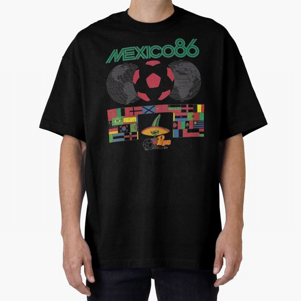 MEXICO-86-WORLD-CUP-T-SHIRT Oversized T-Shirt Fuel the Hype around Match Day Hype around FIFA World Cup 2026 USA Canada Mexico, Messi, CR7 and Mbappe, Argentina and Brazil, Retro Football Energy, Iconic Rivalries, Trophy Chase Drama and Stadium