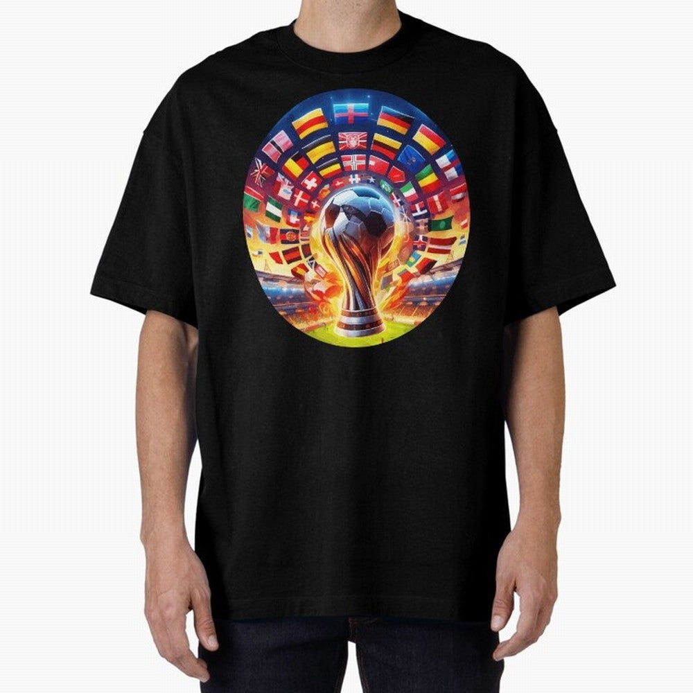Global Football Fever (The Road to Victory) Oversized T-Shirt Make Every Kick Count in FIFA World Cup 2026 Group Stage Spirit, Featuring France, Neymar, Stadium Memories, Football Loyalty, International Chants and Championship Tradition; Ideal for