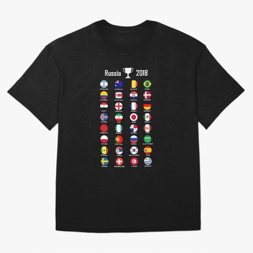 Russia 2018 Football Soccer Championship Oversized T-Shirt Live the Energy of FIFA World Cup 2026 Spirit, with France, Messi and Cristiano Ronaldo, Football Passion, Legendary Performances, Festival Vibes and Supporter Community; Ideal for Fans Who