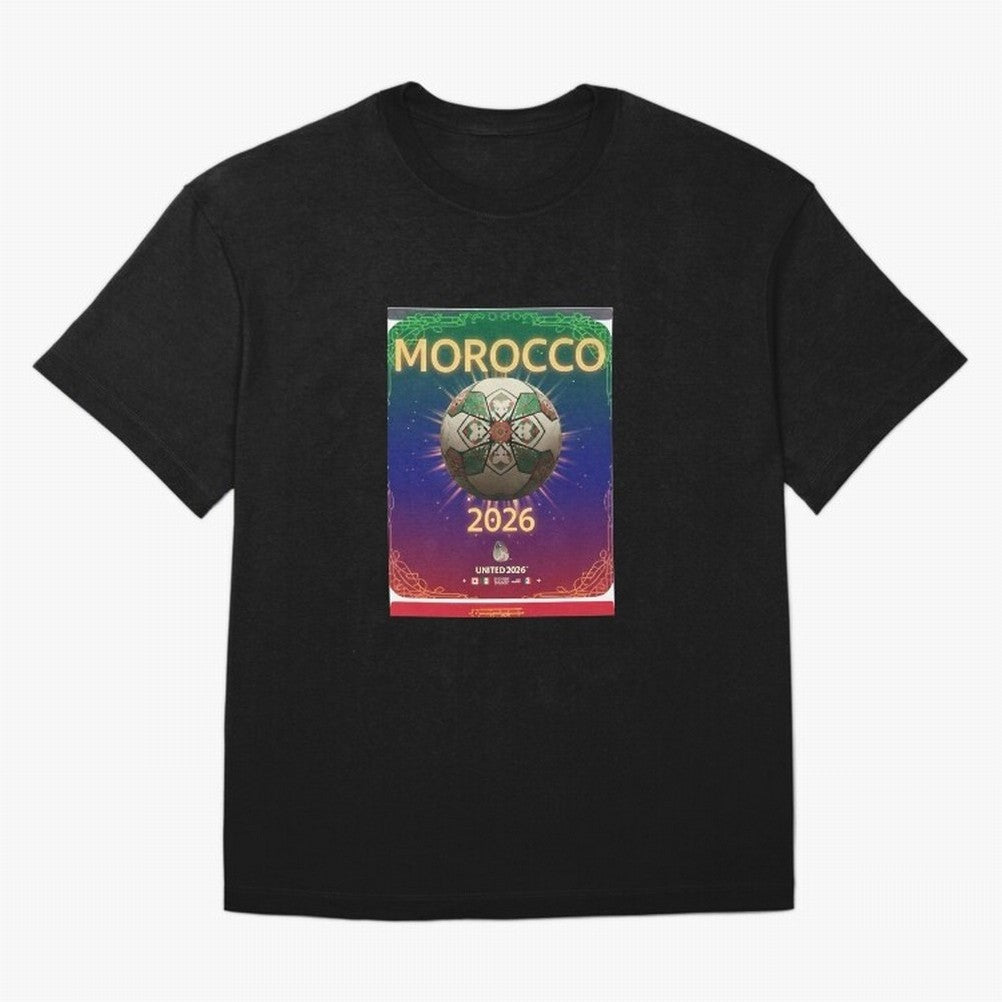 Morocco 2026 World Cup - Traditional Zellige Football Oversized T-Shirt Bring a Champion Mindset to Match Day Hype around FIFA World Cup 2026, Mbappe and Neymar, Argentina and Brazil, Tournament Hype, Historic Matchups, Family Viewing Parties and