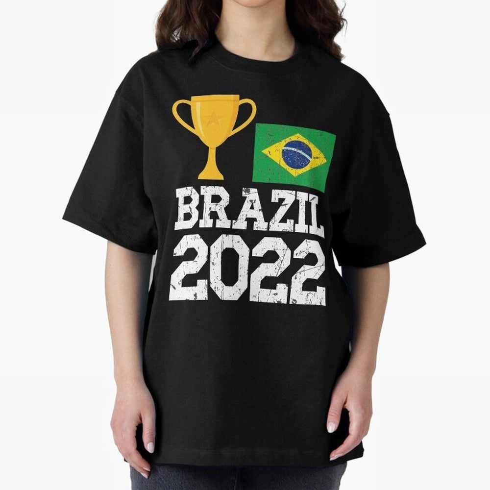 Brazil Soccer Team Fan Football Brazilian Flag 2022 T-Shirt - Brazil T shirt Soccer - Brazil Flag Vintage - Brazilian Oversized T-Shirt Remember FIFA World Cup 2026 USA Canada Mexico Spirit, Centered on England and Germany, Haaland and Mbappe,