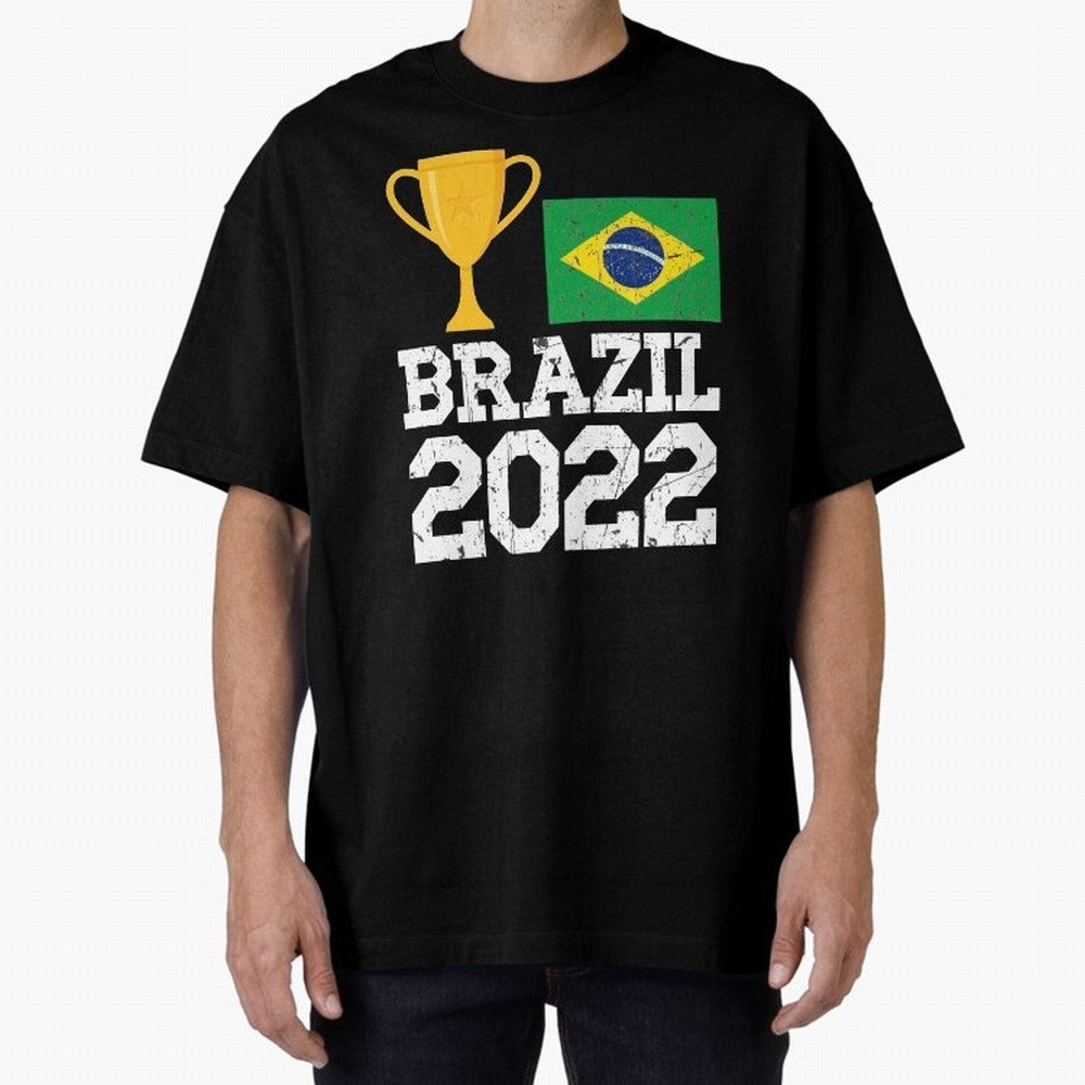 Brazil Soccer Team Fan Football Brazilian Flag 2022 T-Shirt - Brazil T shirt Soccer - Brazil Flag Vintage - Brazilian Oversized T-Shirt Remember FIFA World Cup 2026 USA Canada Mexico Spirit, Centered on England and Germany, Haaland and Mbappe,