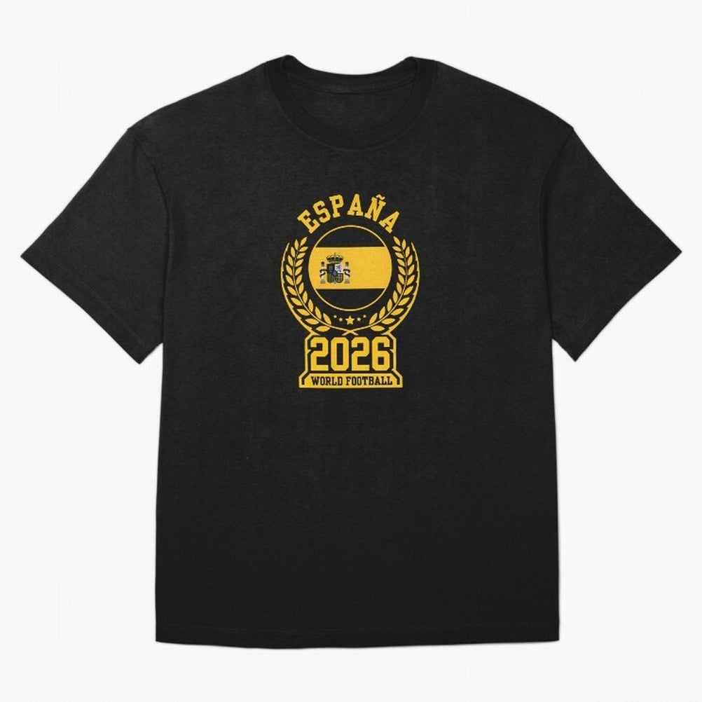 Spain World Football 2026 T-Shirt_87604013 Oversized T-Shirt Honor Football Greatness during FIFA World Cup 2026 for Fans of Messi and Cristiano Ronaldo and France and Portugal, Bringing Soccer Culture, Superstar Moments, National Team Dreams and