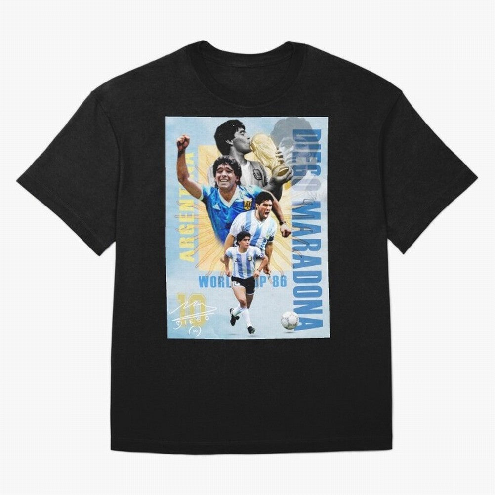 Diego Maradona Argentina Poster - Iconic World Cup Legend Art Print Oversized T-Shirt Experience the Global Stage of FIFA World Cup 2026 USA Canada Mexico Spirit, Filled with Spain and Netherlands, Messi and Cristiano Ronaldo, Supporter Pride,