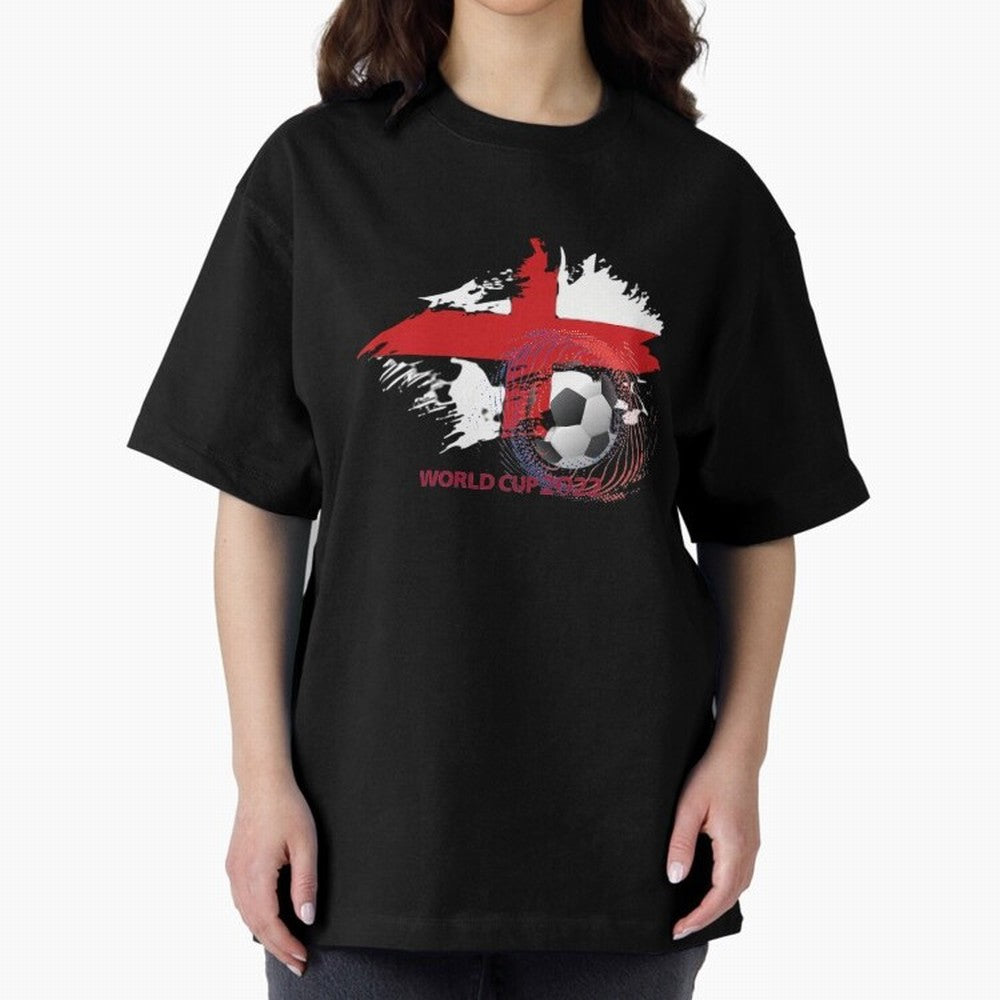 England World Cup 2022 Oversized T-Shirt Treasure Global Football Passion for FIFA World Cup 2026, Highlighting Mbappe and Neymar, Brazil, Champion Mindset, Group Stage Buzz, Knockout Tension and Passionate Fan Culture; Built for Supporters Chasing