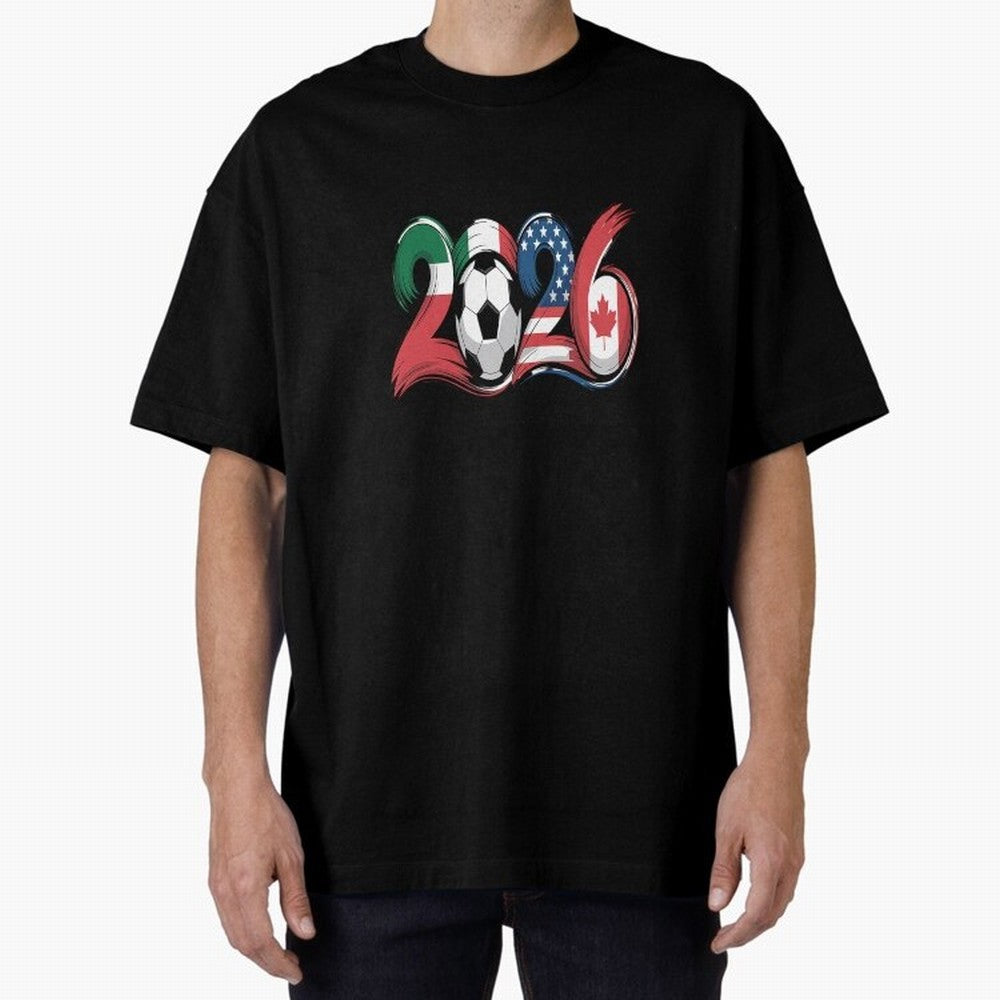 2026 Soccer Play Game Year Players Oversized T-Shirt Celebrate the Magic of FIFA World Cup 2026 Group Stage with Messi, Portugal Energy, Retro Football Energy, Iconic Rivalries, Trophy Chase Drama and Stadium Atmosphere; Made for Die Hard