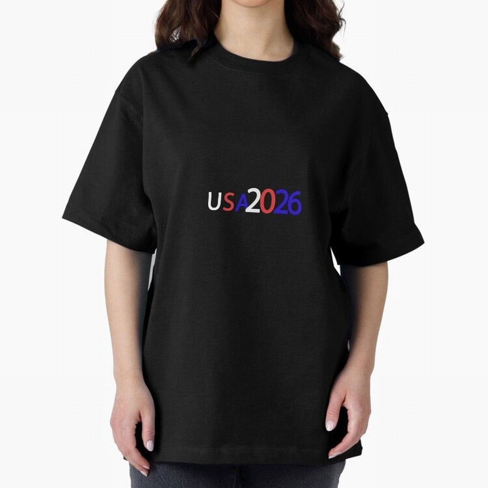 USA 2026 Oversized T-Shirt Relive Legendary Nights from FIFA World Cup 2026 USA Canada Mexico Filled with Neymar, Haaland and Cristiano Ronaldo, Portugal Energy, Retro Football Energy, Iconic Rivalries, Trophy Chase Drama and Stadium Atmosphere;