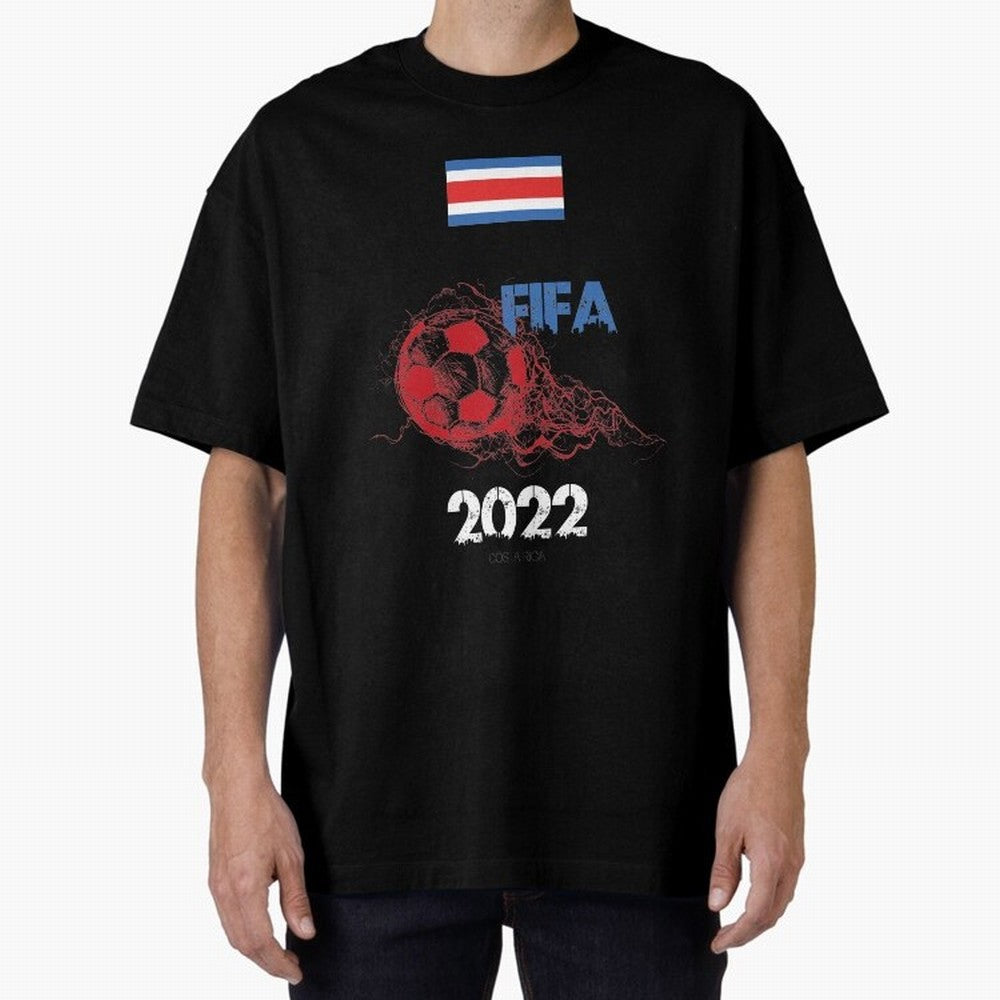 World Cup Qatar 2022 Costa Rica Oversized T-Shirt Fuel FIFA World Cup 2026 for Fans of Cristiano Ronaldo and England, France and Netherlands, Bringing Stadium Chants, National Pride, Trophy Dreams and Unforgettable Football Memories; Great for