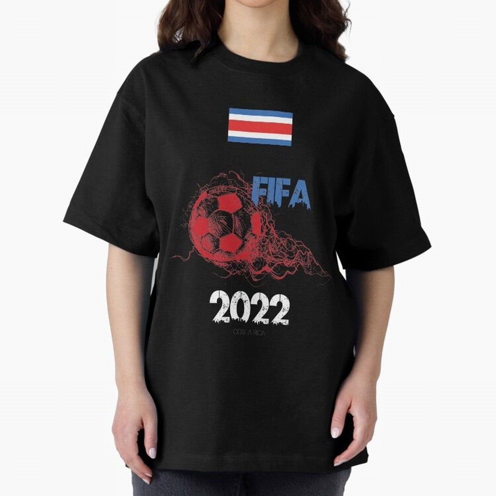 World Cup Qatar 2022 Costa Rica Oversized T-Shirt Fuel FIFA World Cup 2026 for Fans of Cristiano Ronaldo and England, France and Netherlands, Bringing Stadium Chants, National Pride, Trophy Dreams and Unforgettable Football Memories; Great for