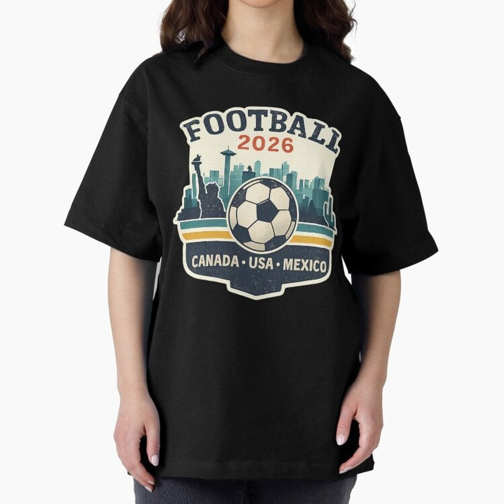 Football 2026 One World One Goal Oversized T-Shirt Represent the FIFA World Cup 2026 Journey through Neymar, Haaland and Cristiano Ronaldo Highlights, Germany Pride, Match Day Excitement, Supporter Culture, Golden Goals and Global Football Passion;
