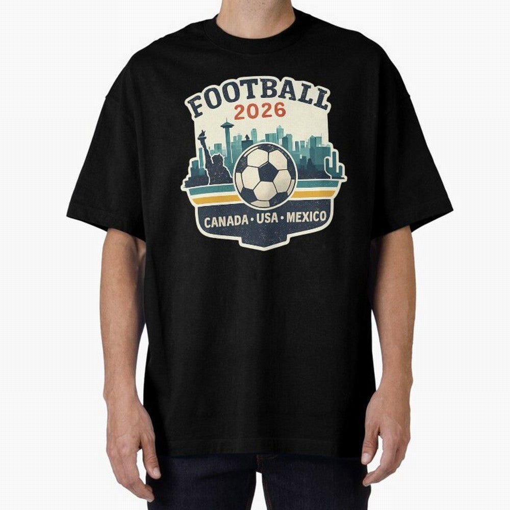 Football 2026 One World One Goal Oversized T-Shirt Represent the FIFA World Cup 2026 Journey through Neymar, Haaland and Cristiano Ronaldo Highlights, Germany Pride, Match Day Excitement, Supporter Culture, Golden Goals and Global Football Passion;