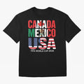 Canada Mexico USA 2026 World Cup Host Nations Oversized T-Shirt Honor Champions and Dreams in FIFA World Cup 2026 Spirit, Connected to Argentina, Messi, Soccer Culture, Superstar Moments, National Team Dreams and Competitive Fire; Built for