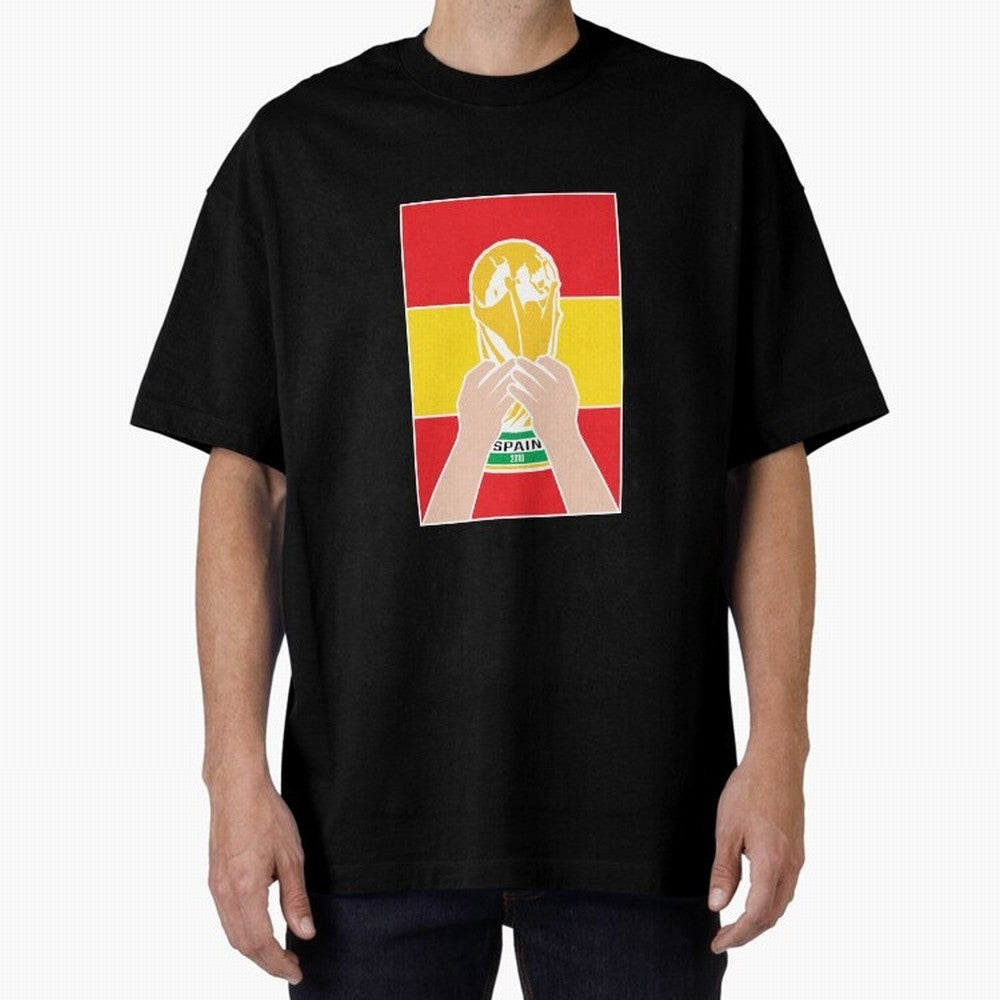 Champion Spain 2010 Oversized T-Shirt Back Your Heroes with FIFA World Cup 2026 Group Stage Celebrating Messi, Neymar and Mbappe, England Energy, Football Passion, Legendary Performances, Festival Vibes and Supporter Community; Ideal for Passionate