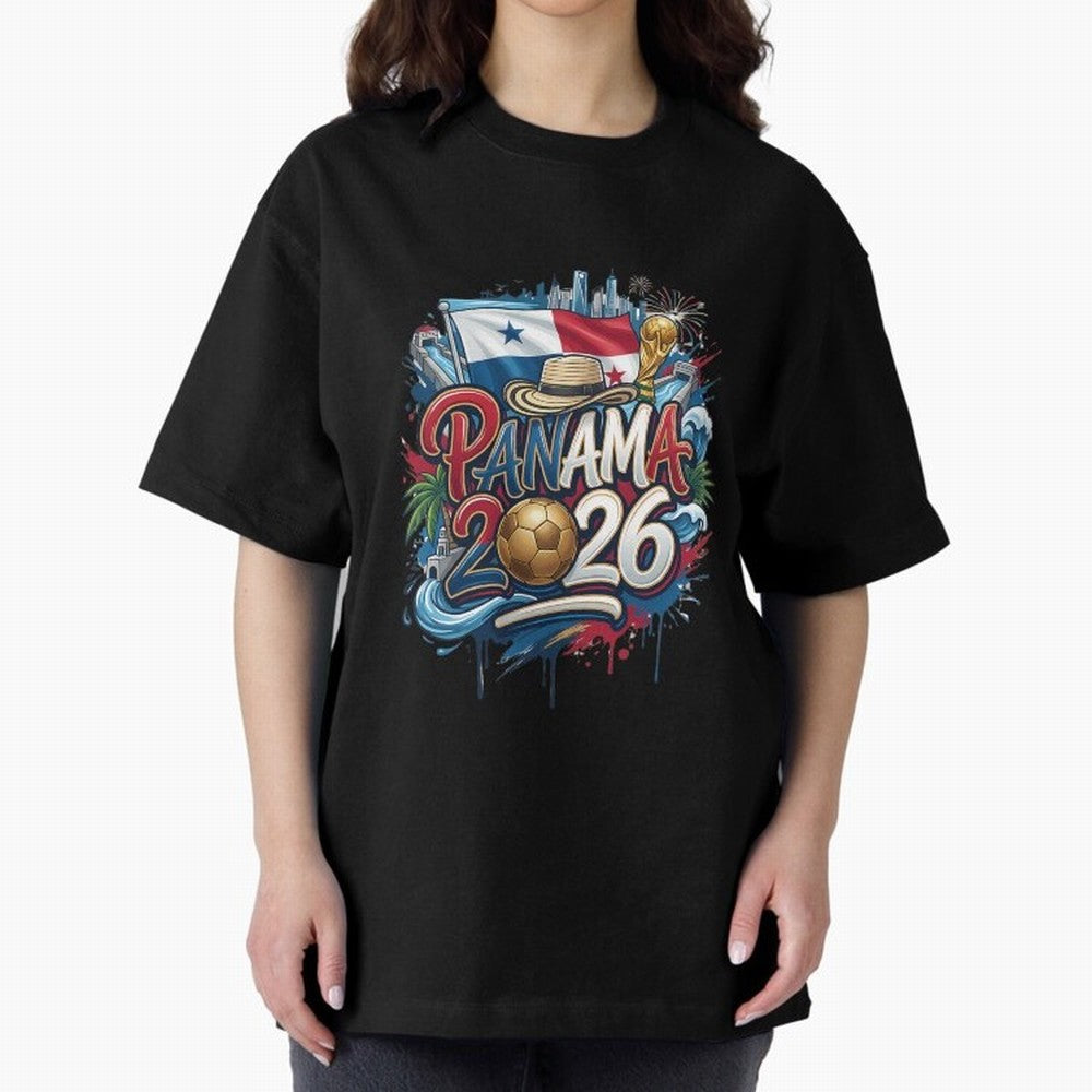 Panama World Cup 2026 Football Legacy Oversized T-Shirt Bring Trophy Dreams to the FIFA World Cup 2026 Journey through Neymar Highlights, Brazil Pride, Classic Soccer Heritage, Championship Pressure, Fan Loyalty and International Pride; Great for