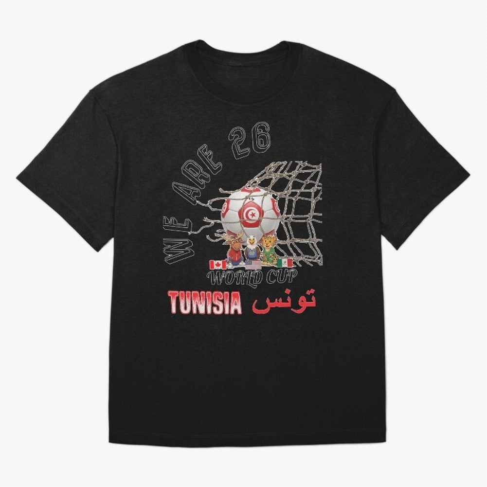 World cup 26 - Tunisia Oversized T-Shirt Bring Retro Soccer Energy to Match Day Hype around FIFA World Cup 2026, CR7 and Messi, Netherlands, Classic Soccer Heritage, Championship Pressure, Fan Loyalty and International Pride; Perfect for Supporters