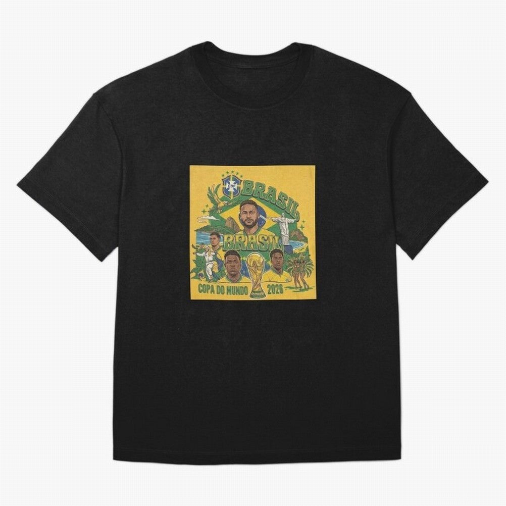 Brazil Football 2026 ¨C Retro World Cup Fan Art Oversized T-Shirt Join the FIFA World Cup 2026 USA Canada Mexico Journey through Cristiano Ronaldo, Haaland and CR7 Highlights, Portugal Pride, Vintage Soccer Flavor, Modern Football Stars, National