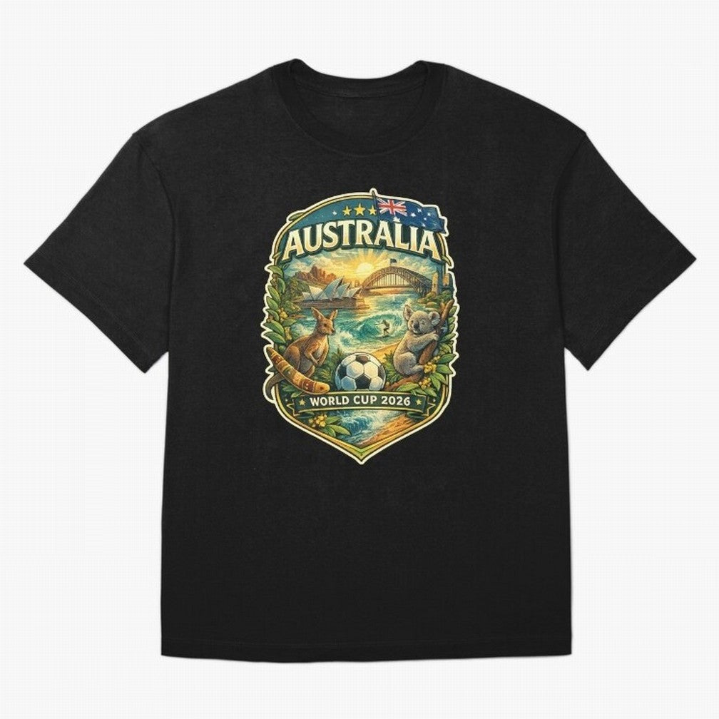Australia FIFA World Cup 2026 Sydney Opera House Outback Kangaroo Coast Oversized T-Shirt Bring a Vintage Feel to the FIFA World Cup 2026 USA Canada Mexico Journey through Mbappe Highlights, France Pride, Fan Favorite Moments, National Team