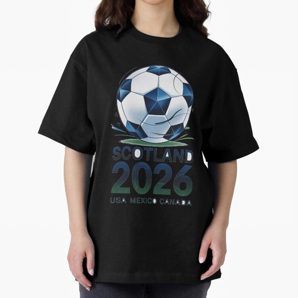 Scotland Soccer Football Design 2026 Oversized T-Shirt Bring Global Tournament Vibes to FIFA World Cup 2026 Spirit, Highlighting Netherlands, Cristiano Ronaldo, Supporter Pride, Iconic Celebrations, Legendary Names and Global Match Day Energy; Made