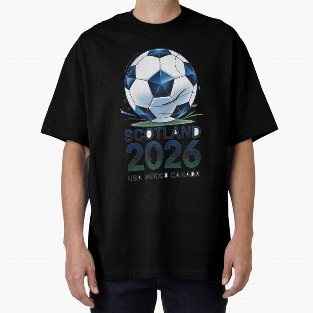 Scotland Soccer Football Design 2026 Oversized T-Shirt Bring Global Tournament Vibes to FIFA World Cup 2026 Spirit, Highlighting Netherlands, Cristiano Ronaldo, Supporter Pride, Iconic Celebrations, Legendary Names and Global Match Day Energy; Made
