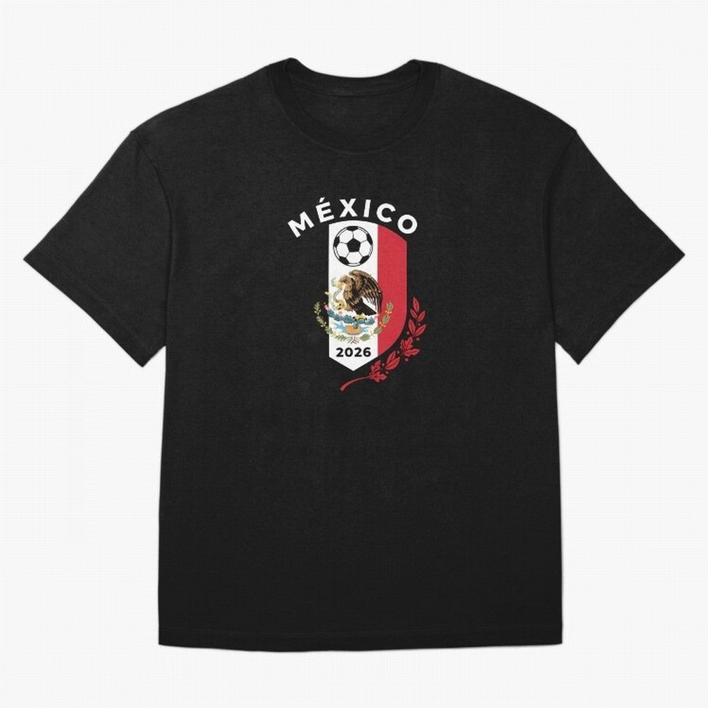 Mexico Emblem World Cup Soccer 2026 Football Crew T-Shirt_83050167 Oversized T-Shirt Showcase FIFA World Cup 2026 Made for Neymar, Brazil Energy, Vintage Soccer Flavor, Modern Football Stars, National Flags and Final Night Emotion; Built for