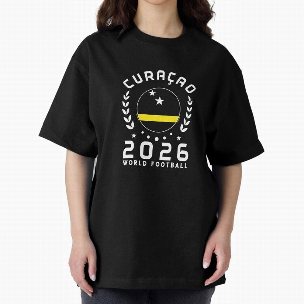 World Cup 2026 Curacao Football Fan Curacaoan Supporter T-Shirt_85310550 Oversized T-Shirt Remember FIFA World Cup 2026 Spirit, with Argentina, Neymar, Worldwide Fan Energy, Dramatic Goals, Stadium Lights and Championship Celebrations; Perfect for
