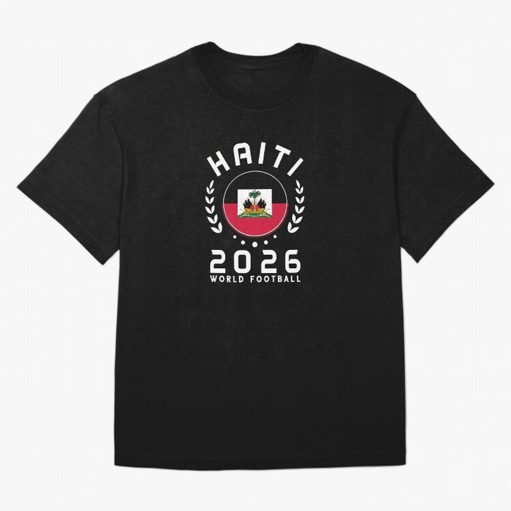 World Cup 2026 Haiti Football Fan Haitian Supporter T-Shirt_84687246 Oversized T-Shirt Live for the Drama of Match Day Hype around FIFA World Cup 2026 Group Stage, Messi, Spain and Netherlands, Worldwide Fan Energy, Dramatic Goals, Stadium Lights