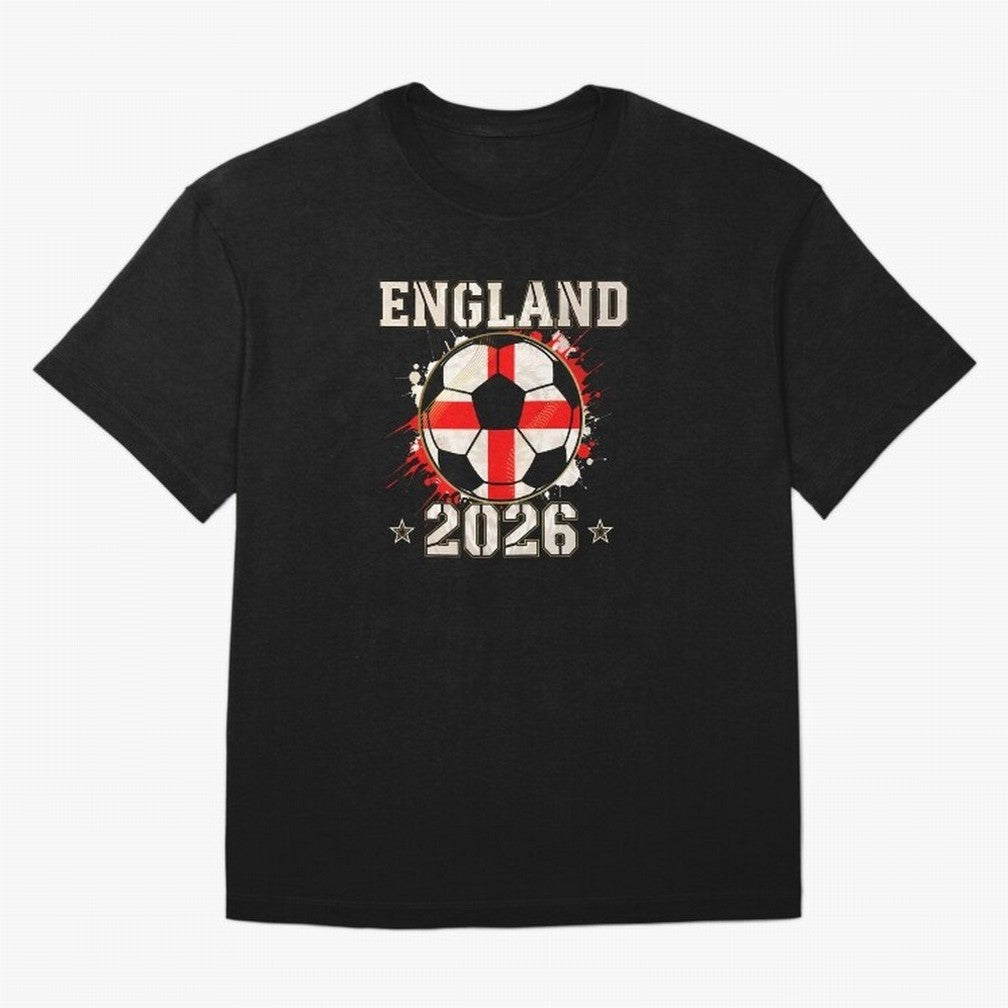 Front Print England Soccer World Cup 2026 - English Fan Gift T-Shirt_84562392 Oversized T-Shirt Show Match Day Excitement for the FIFA World Cup 2026 Journey through Messi, Neymar and Mbappe Highlights, France and Portugal Pride, Fan Favorite