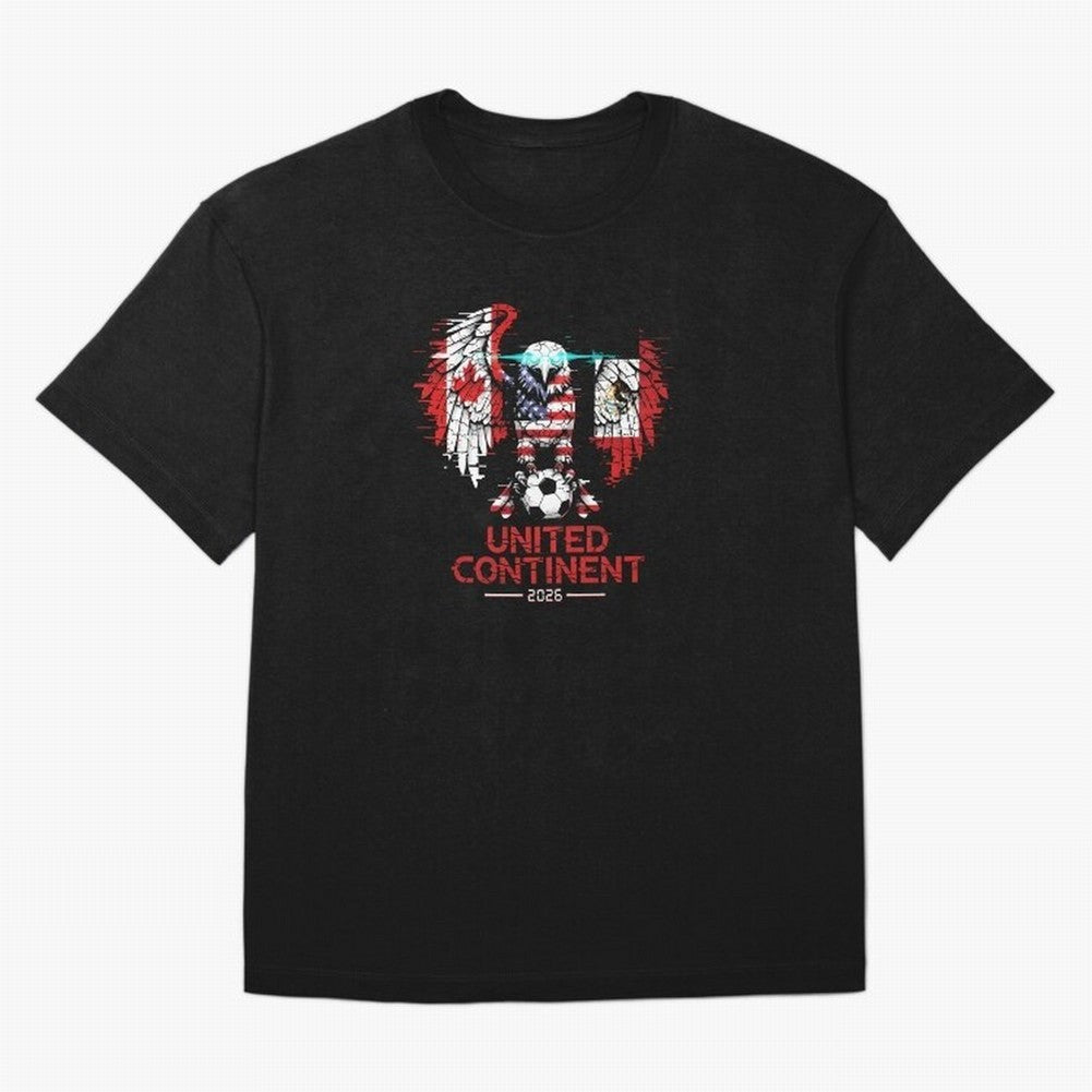 Glitched North America Eagle World Cup Soccer 2026 T-Shirt_83958408 Oversized T-Shirt Unlock Match Day Hype around FIFA World Cup 2026 Group Stage, Haaland, Brazil, Football Festival Excitement, Trophy Ambitions, Country Rivalries and Star Player