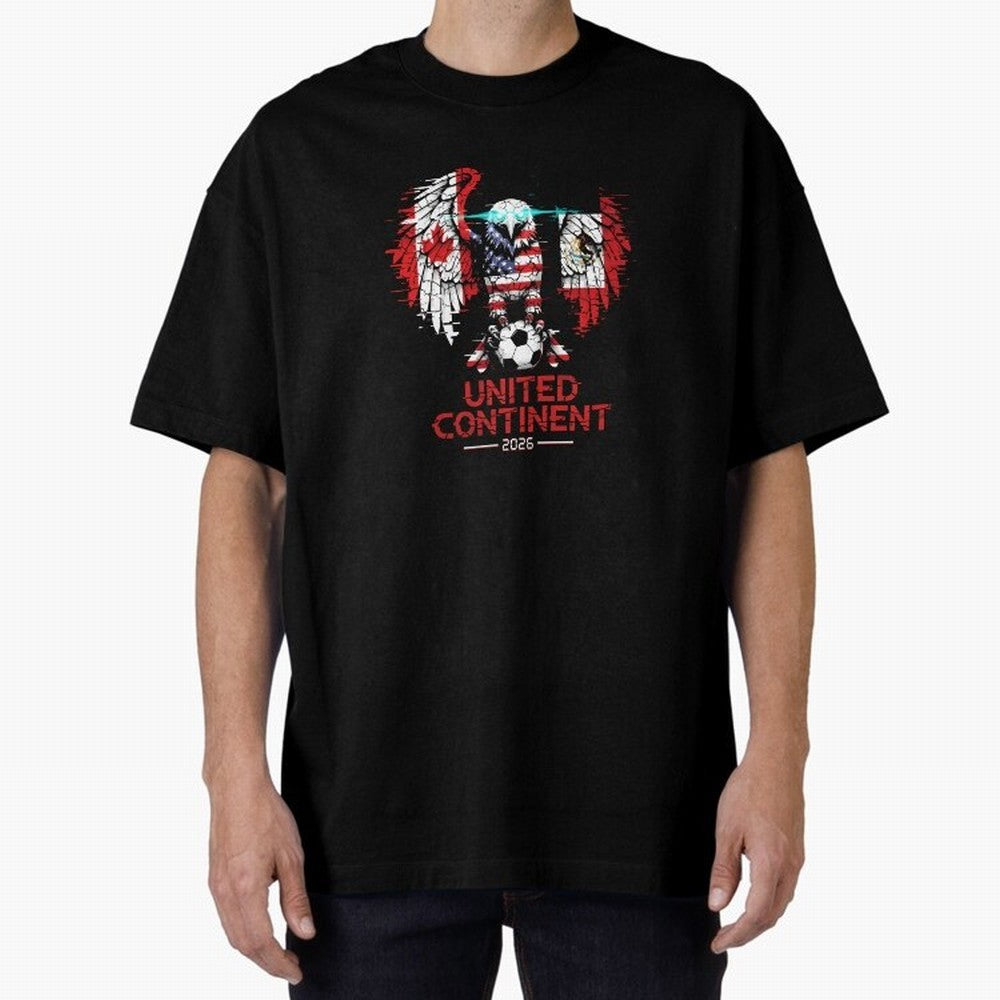 Glitched North America Eagle World Cup Soccer 2026 T-Shirt_83958408 Oversized T-Shirt Unlock Match Day Hype around FIFA World Cup 2026 Group Stage, Haaland, Brazil, Football Festival Excitement, Trophy Ambitions, Country Rivalries and Star Player