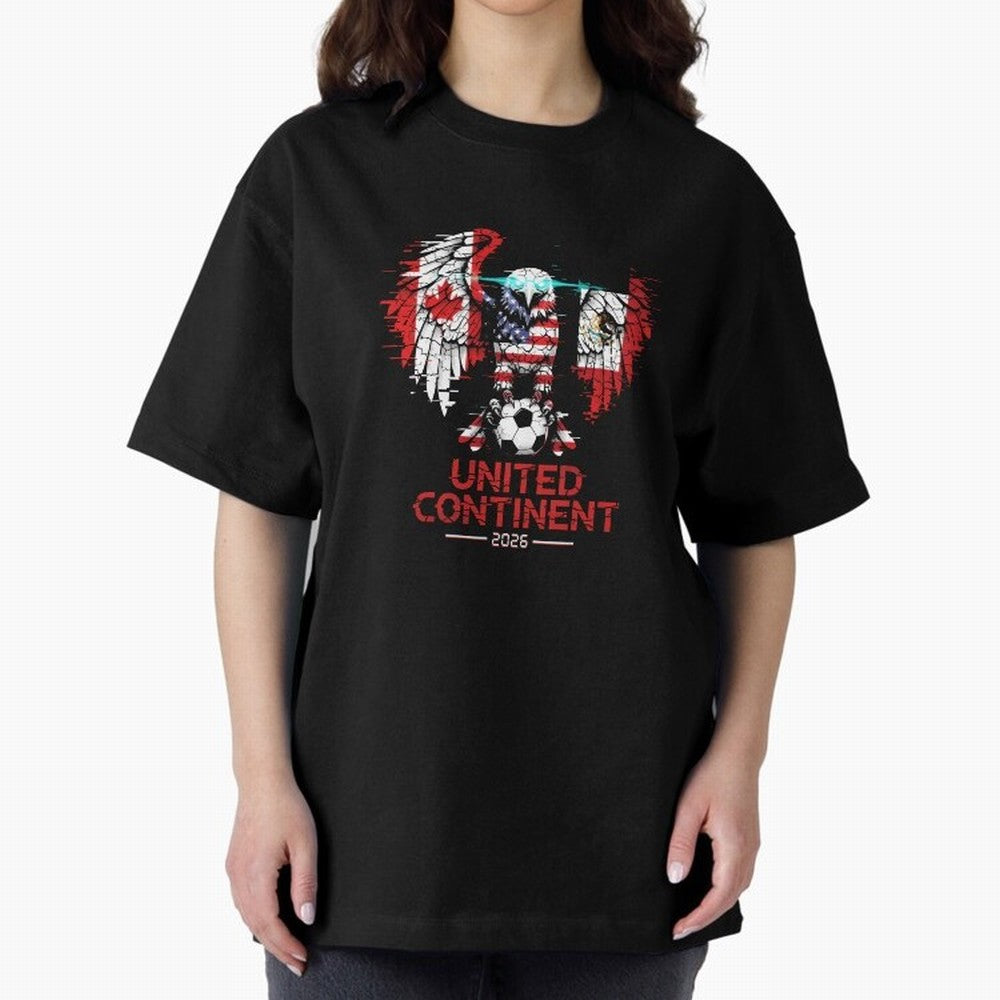 Glitched North America Eagle World Cup Soccer 2026 T-Shirt_83958408 Oversized T-Shirt Unlock Match Day Hype around FIFA World Cup 2026 Group Stage, Haaland, Brazil, Football Festival Excitement, Trophy Ambitions, Country Rivalries and Star Player