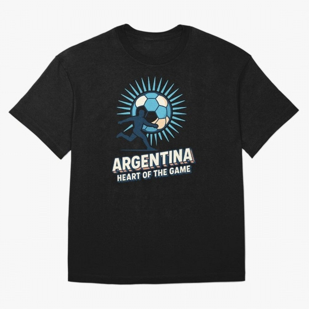 Argentina Heart of the Game ¨C Retro Soccer Fan Design Oversized T-Shirt Bring a Champion Mindset to the FIFA World Cup 2026 Journey through Haaland and Mbappe Highlights, England Pride, Stadium Chants, National Pride, Trophy Dreams and