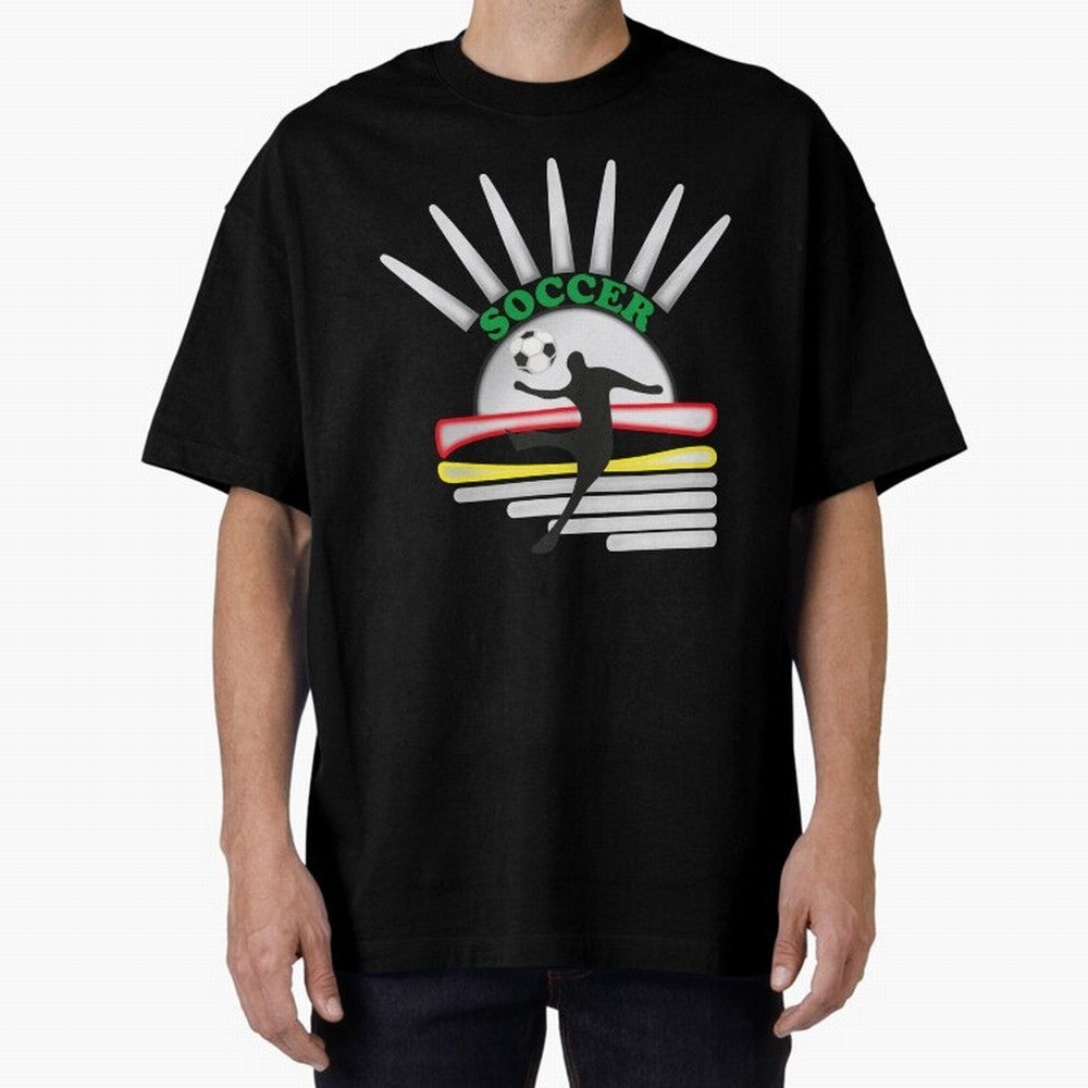 Football player football sun Oversized T-Shirt Step into Match Day Hype around FIFA World Cup 2026 Group Stage, CR7 and Messi, Spain and Netherlands, Sports Nostalgia, International Competition, Famous Players and Unforgettable Victories; Built for