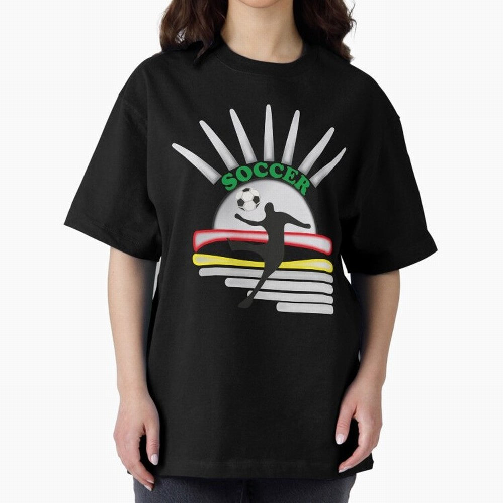 Football player football sun Oversized T-Shirt Step into Match Day Hype around FIFA World Cup 2026 Group Stage, CR7 and Messi, Spain and Netherlands, Sports Nostalgia, International Competition, Famous Players and Unforgettable Victories; Built for
