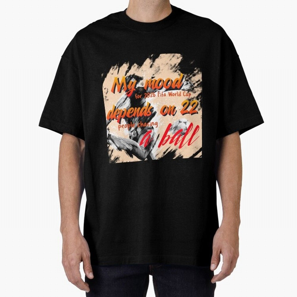 2026 World Cup T-shirt Oversized T-Shirt Showcase Global Football Passion for FIFA World Cup 2026 USA Canada Mexico, with Messi, CR7 and Mbappe, Spain and Netherlands, Vintage Soccer Flavor, Modern Football Stars, National Flags and Final Night