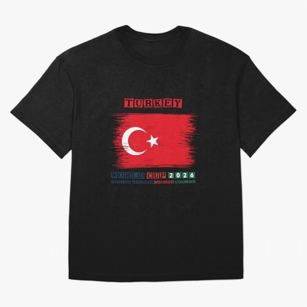 TURKEY WORLD CUP 2026 Oversized T-Shirt Make Memories around FIFA World Cup 2026 USA Canada Mexico Spirit, Filled with France, Mbappe and Neymar, Football Festival Excitement, Trophy Ambitions, Country Rivalries and Star Player Buzz; Created for