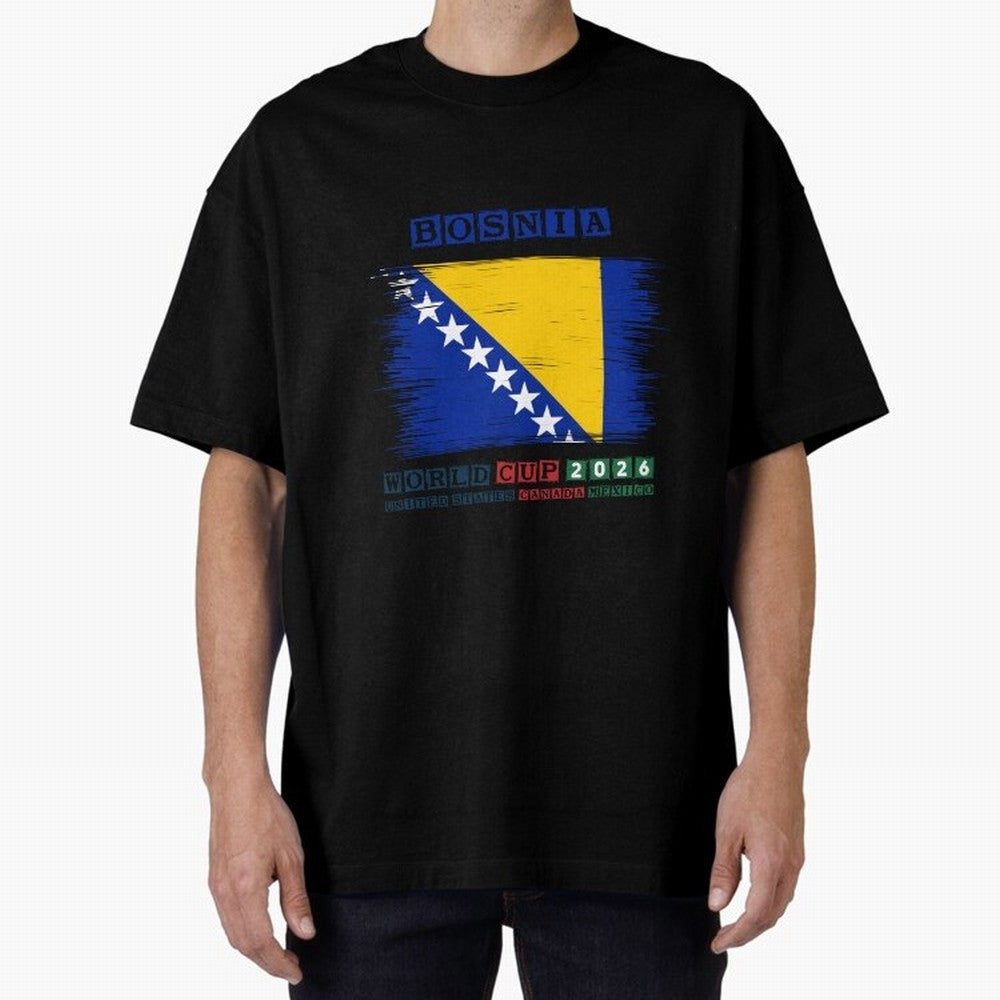BOSNIA WORLD CUP 2026 Oversized T-Shirt Represent Football Lovers during FIFA World Cup 2026 Built around Messi, Germany Energy, Tournament Hype, Historic Matchups, Family Viewing Parties and Global Sports Pride; Ideal for Football Dads, Football