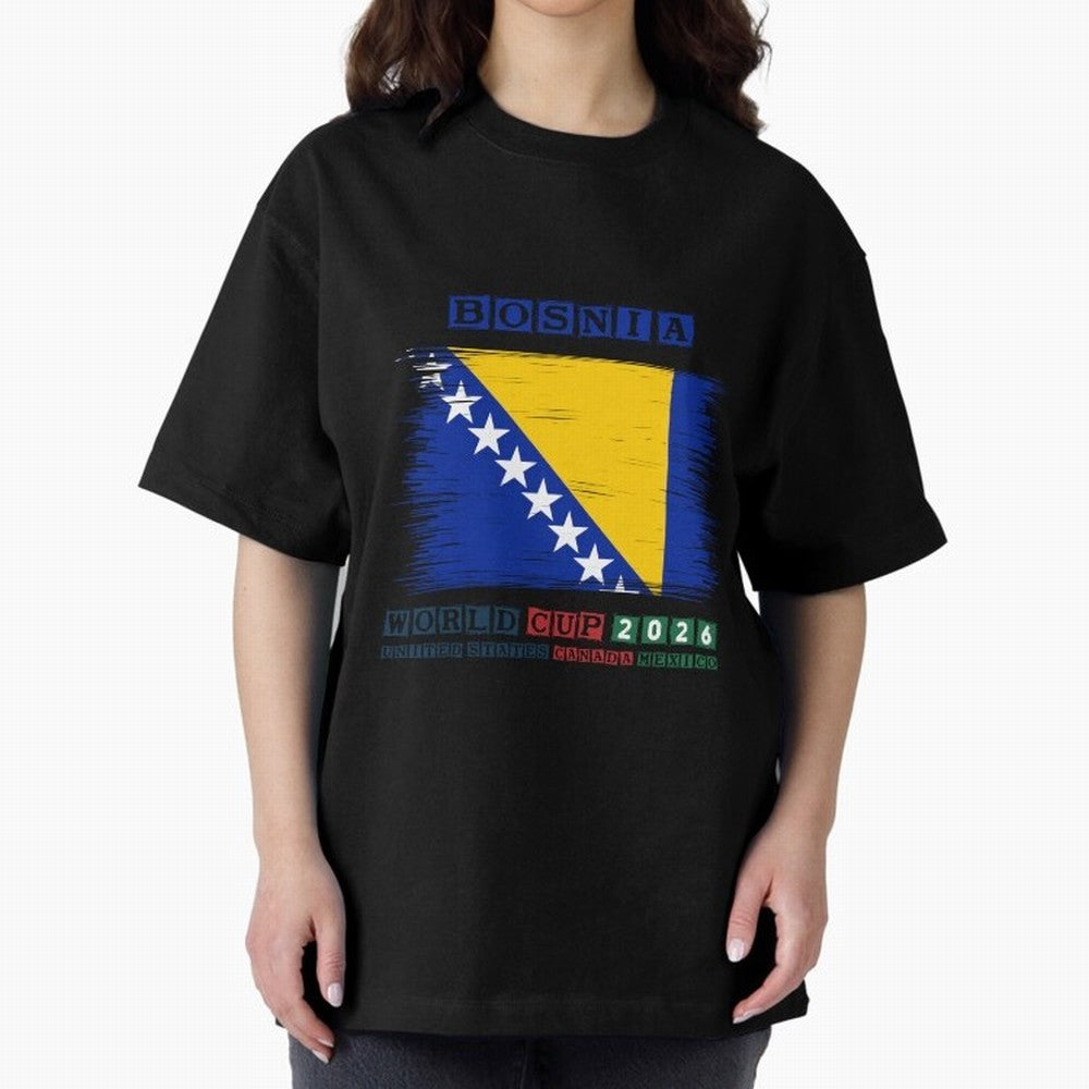 BOSNIA WORLD CUP 2026 Oversized T-Shirt Represent Football Lovers during FIFA World Cup 2026 Built around Messi, Germany Energy, Tournament Hype, Historic Matchups, Family Viewing Parties and Global Sports Pride; Ideal for Football Dads, Football
