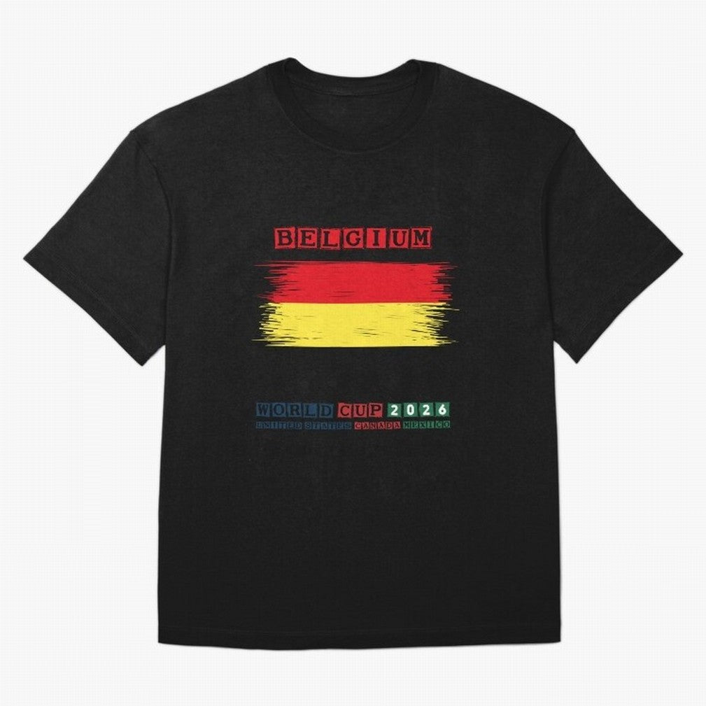 BELGIUM WORLD CUP 2026 Oversized T-Shirt Bring Bold Fan Energy to FIFA World Cup 2026 Spirit, Featuring Argentina and Brazil, Cristiano Ronaldo, Game Day Rituals, Football Legends, Country Pride and the Road to the Final; Ideal for Passionate Fans