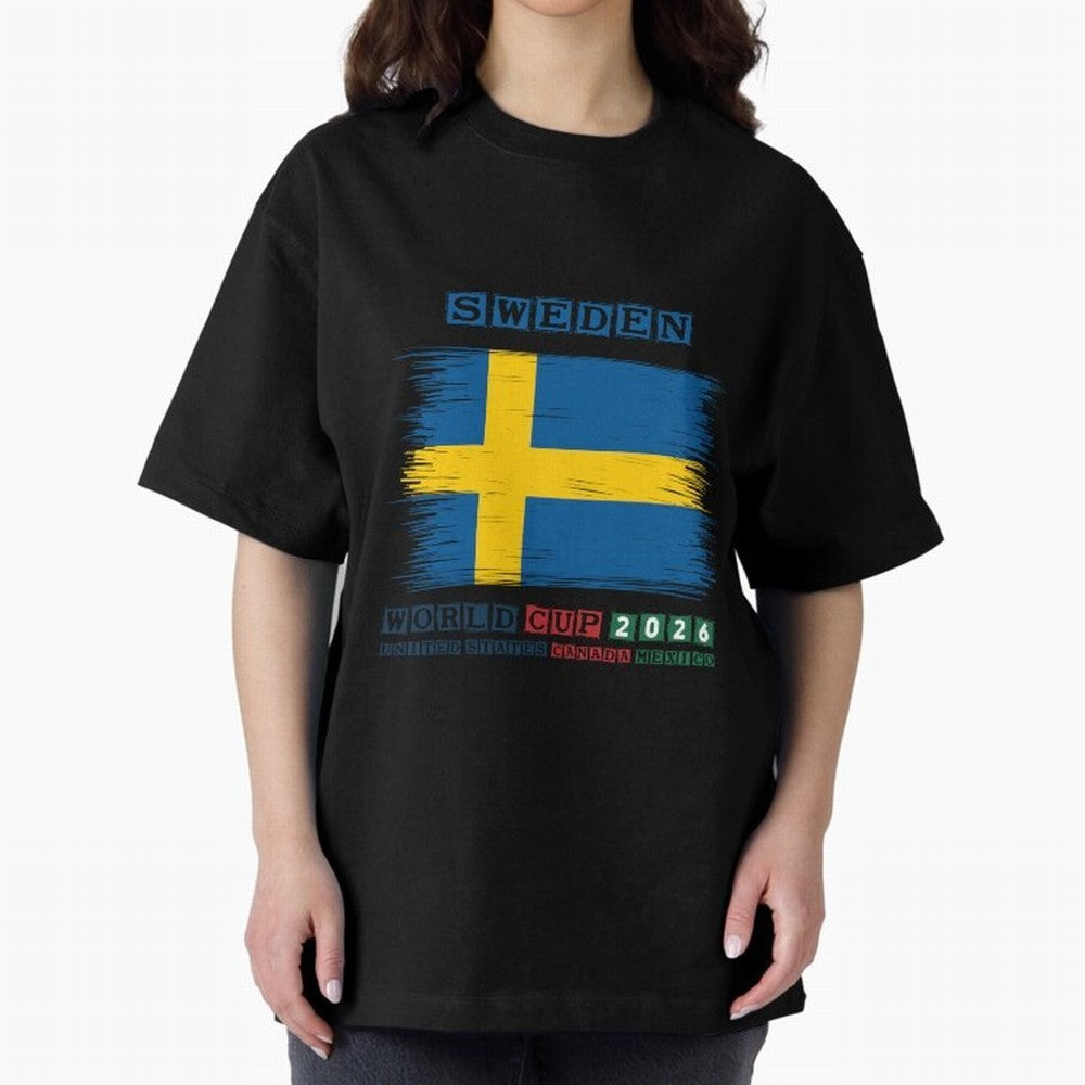 SWEDEN WORLD CUP 2026 Oversized T-Shirt Follow the Final Road of Match Day Hype around FIFA World Cup 2026, Cristiano Ronaldo, Haaland and CR7, Netherlands, Sports Nostalgia, International Competition, Famous Players and Unforgettable Victories;