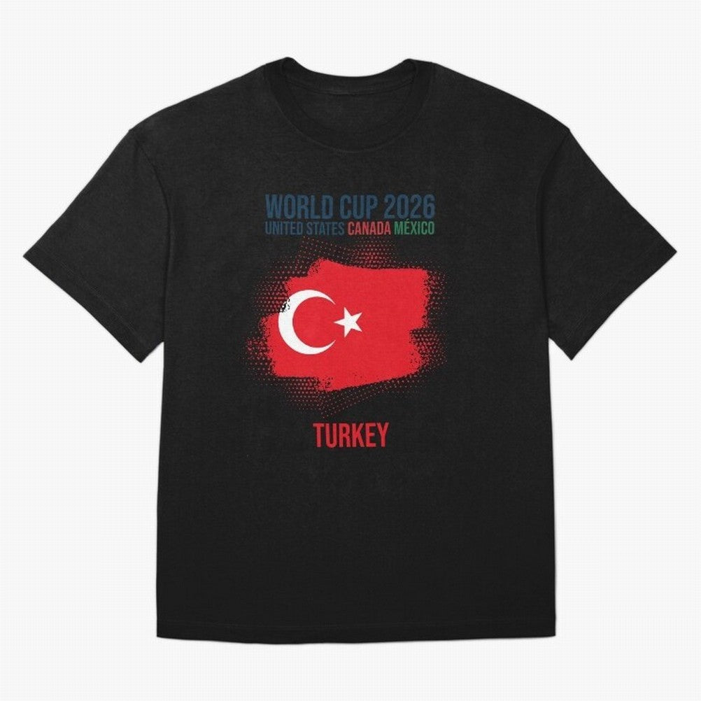TURKEY WORLD CUP 2026 Oversized T-Shirt Celebrate Supporters United by FIFA World Cup 2026 USA Canada Mexico for Fans of CR7 and England, France and Netherlands, Bringing Soccer Culture, Superstar Moments, National Team Dreams and Competitive Fire;
