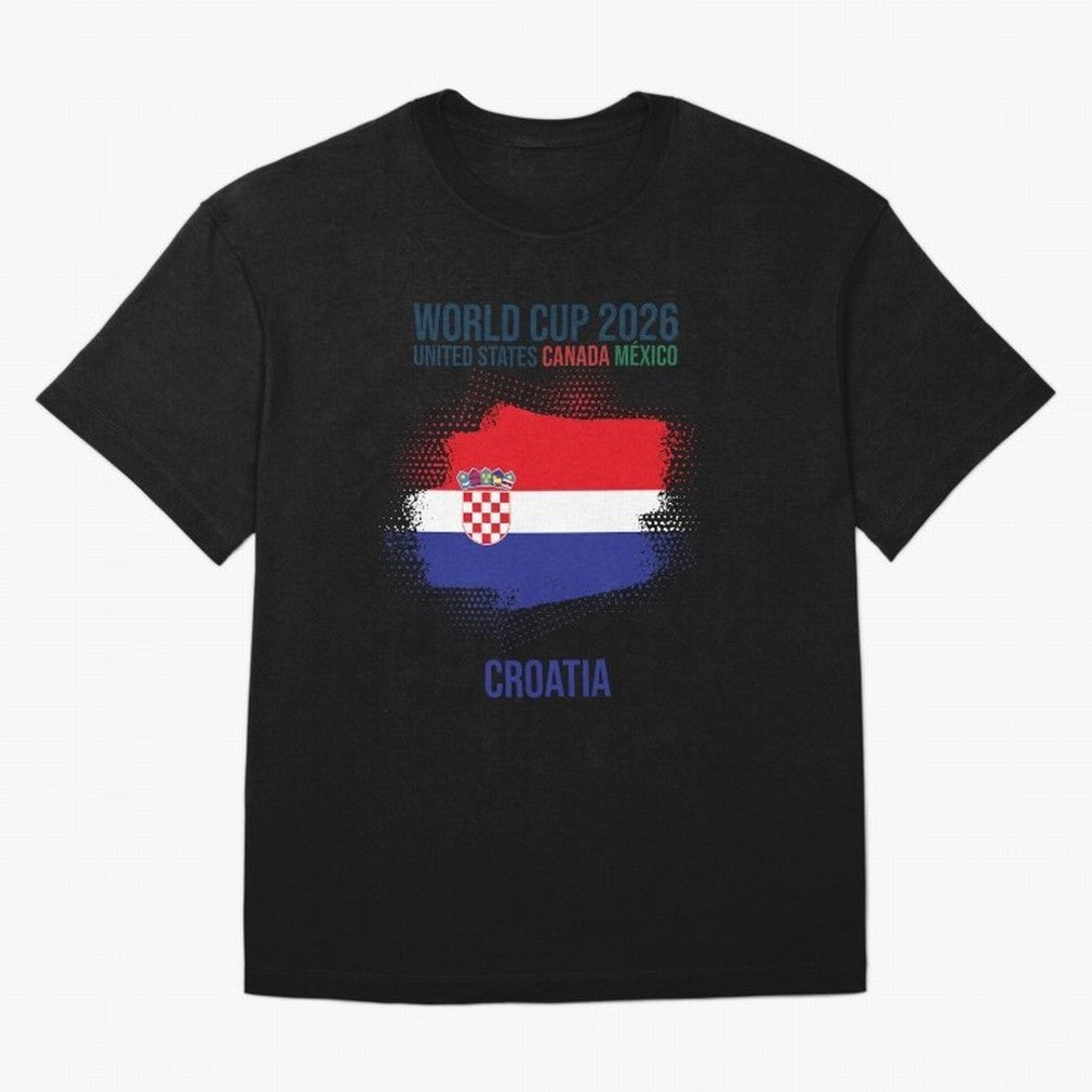 CROATIA WORLD CUP 2026 Oversized T-Shirt Show Championship Spirit for FIFA World Cup 2026 Capturing CR7, Brazil Energy, Championship Spirit, Famous Goals, Roaring Crowds and International Football Unity; Perfect for People Who Love Argentina,