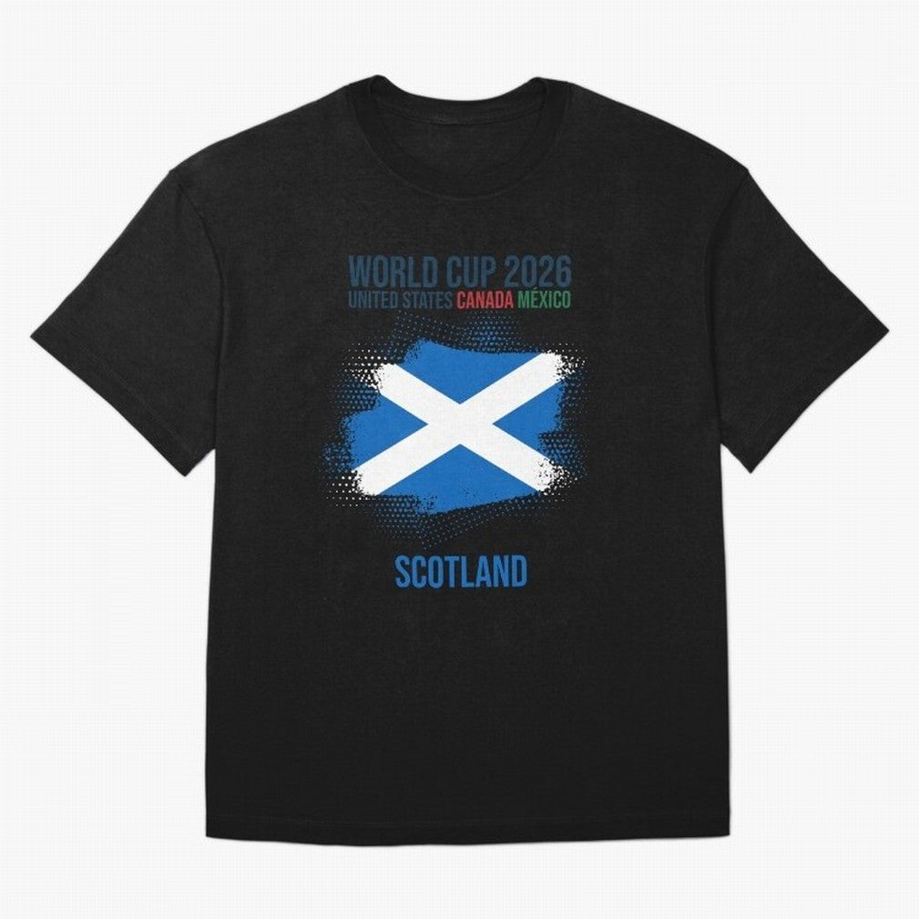SCOTLAND WORLD CUP 2026 Oversized T-Shirt Keep the Match Day Mood of Global Football Passion for FIFA World Cup 2026 USA Canada Mexico, Capturing Messi, Neymar and Mbappe, France and Portugal, Championship Spirit, Famous Goals, Roaring Crowds and