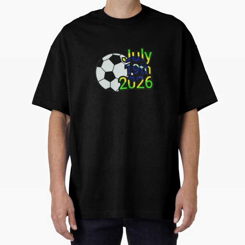 USA 2026- Brazil Oversized T-Shirt Celebrate Football Dreams Across FIFA World Cup 2026 Group Stage for Fans of Cristiano Ronaldo and England, Bringing Football History, Final Match Energy, Crowd Noise and Once in a Lifetime Moments; Great for