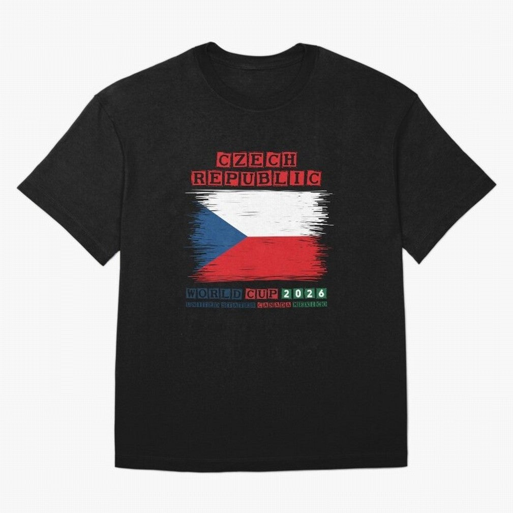 Czech Republic WORLD CUP 2026 Oversized T-Shirt Feel International Energy from Global Football Passion for FIFA World Cup 2026, Highlighting Messi, Neymar and Mbappe, Brazil, Portugal and Argentina, Football Festival Excitement, Trophy Ambitions,
